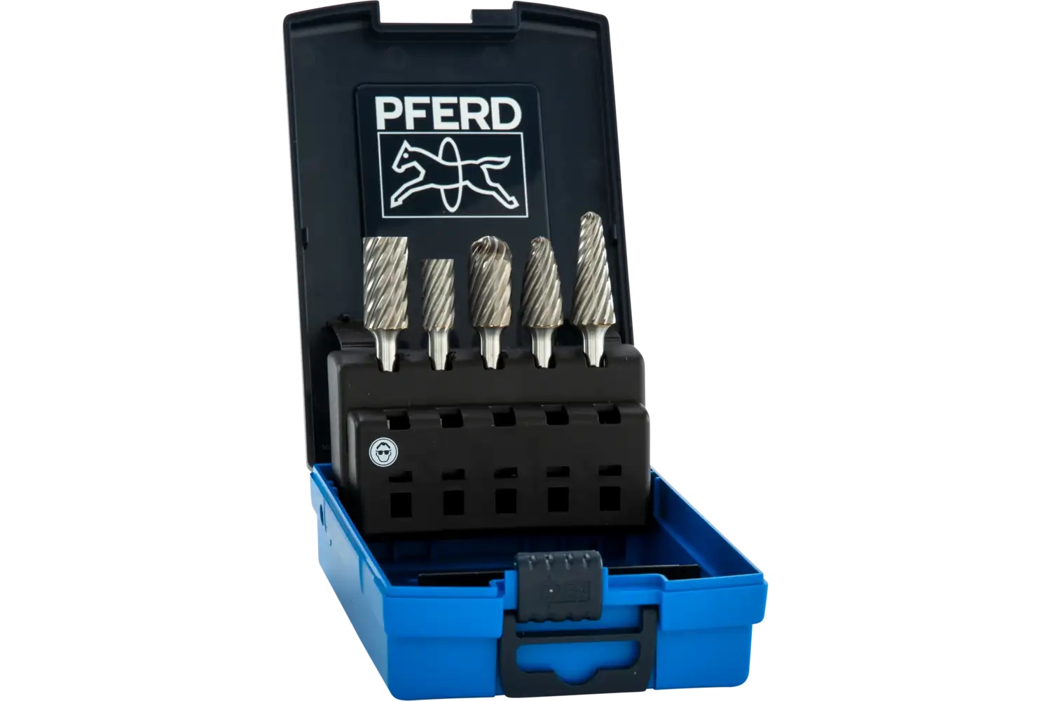 Picture of Pferd Carbide Bur Set 5 Piece Inox Cut 1/4" Shank Plastic Case